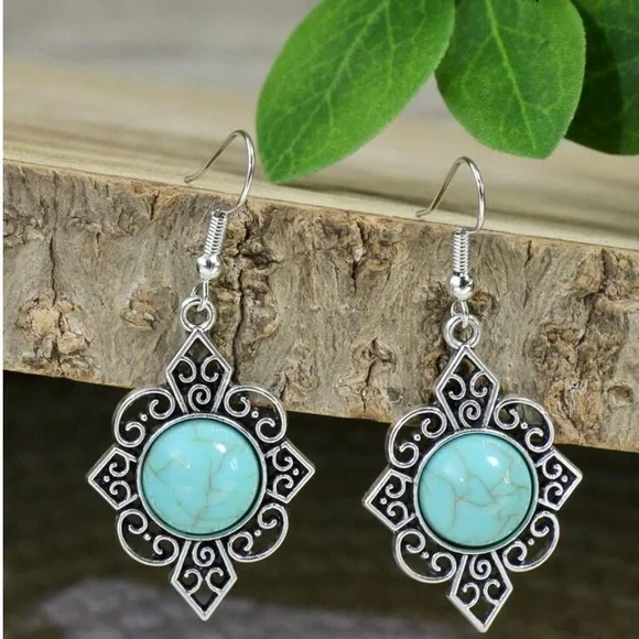 Bohemian Turquoise earrings - Picture 1 of 1